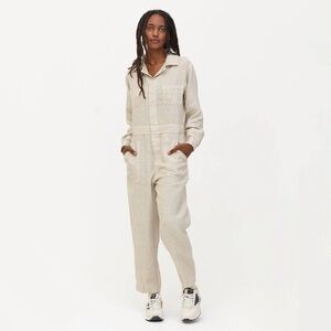 Mate the Label Linen Utility Jumpsuit in Natural
